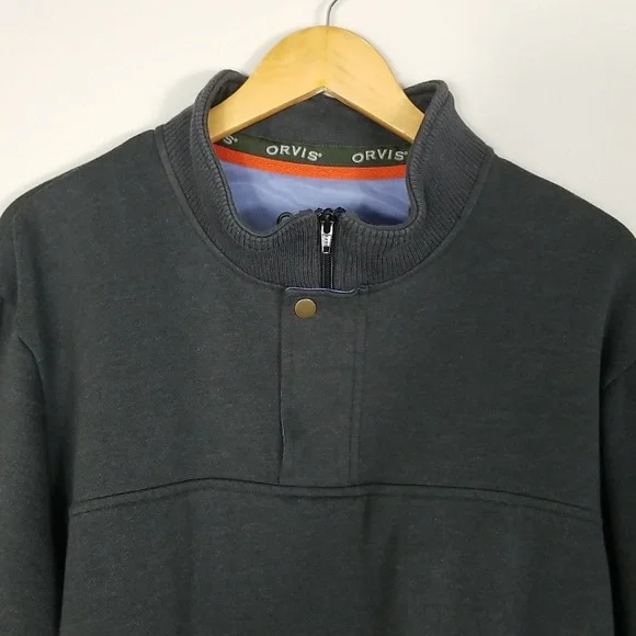 Orvis Men's Signature Quarter Zip Sweatshirt Grey Size XL - Picture 6 of 16